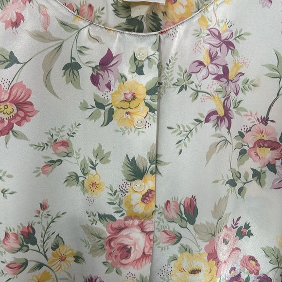 Vintage Barbizon Nightdress Floral Silky Buttons Soft Smooth Flower Pyjamas - Picture 6 of 11